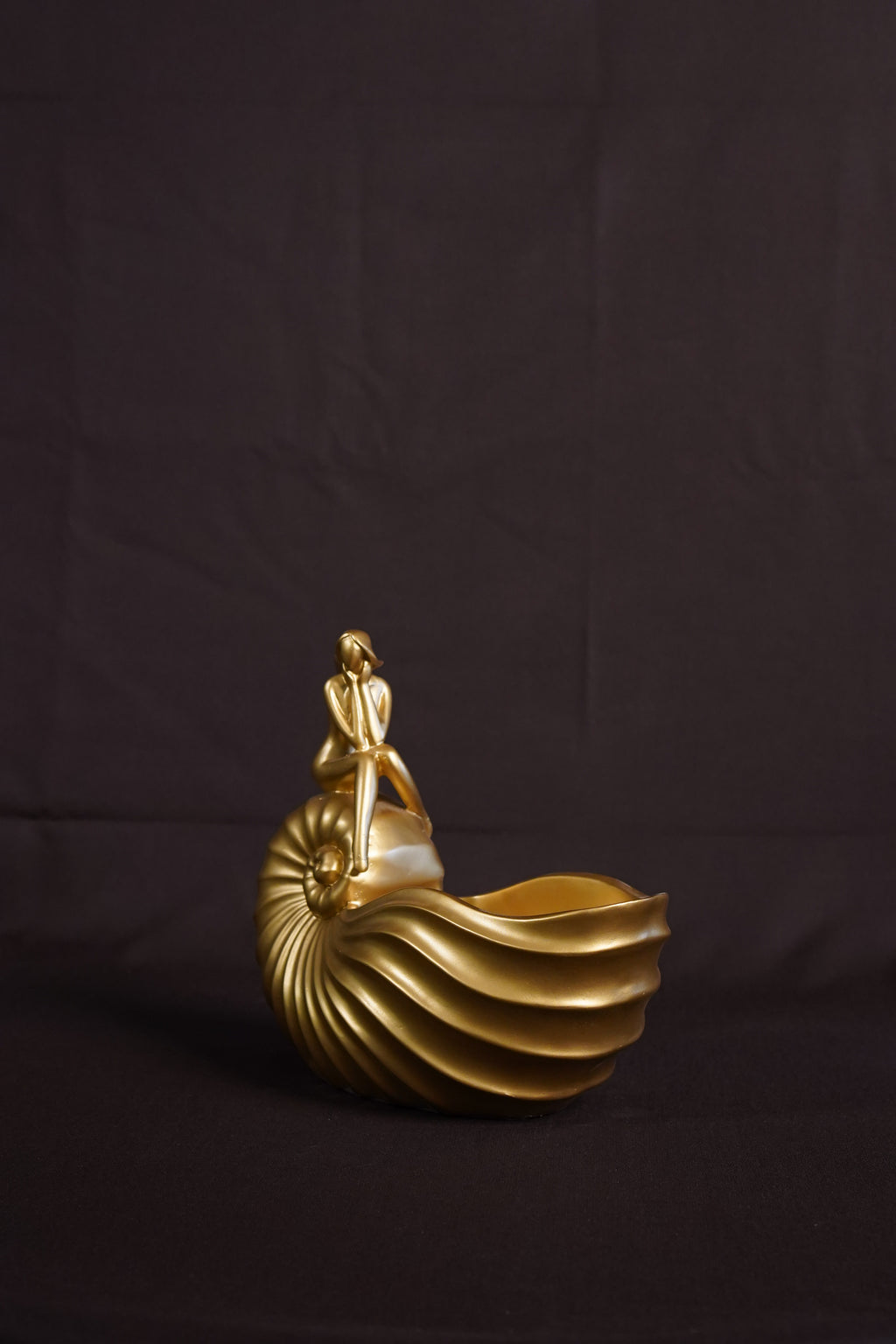 Golden Nautilus Maiden Sculpture