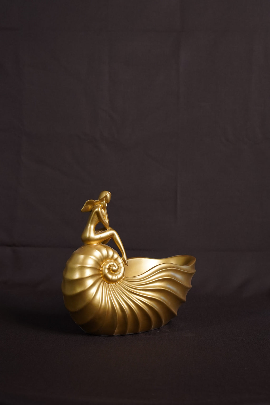Golden Nautilus Maiden Sculpture