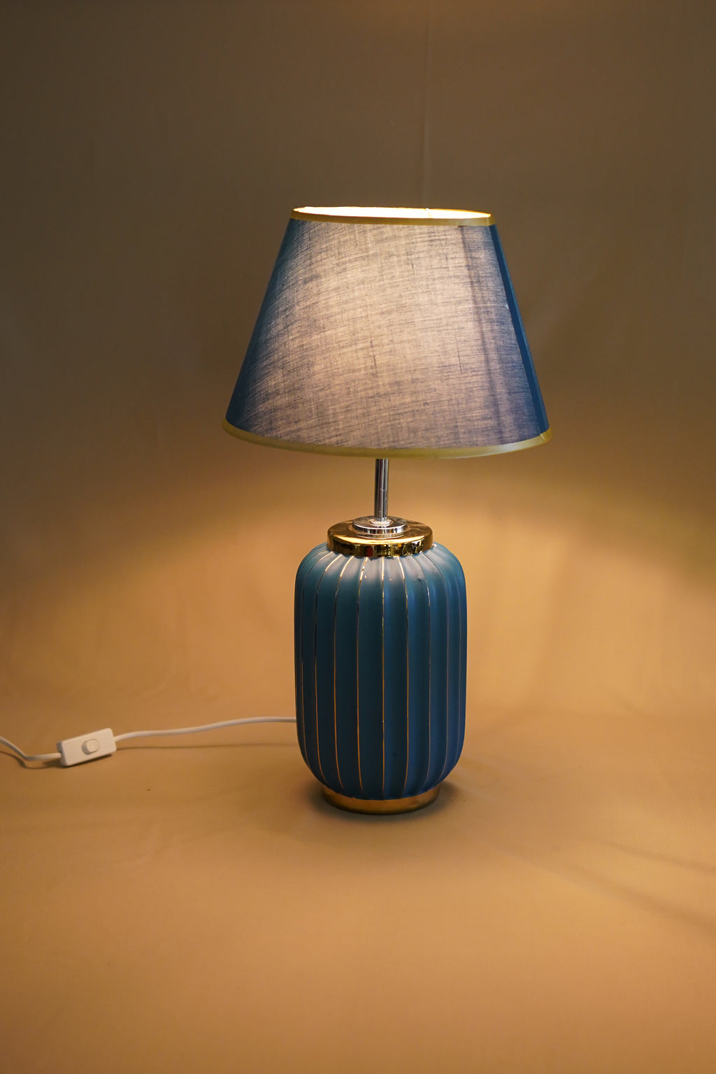 Luna Ribbed Ceramic Table Lamp