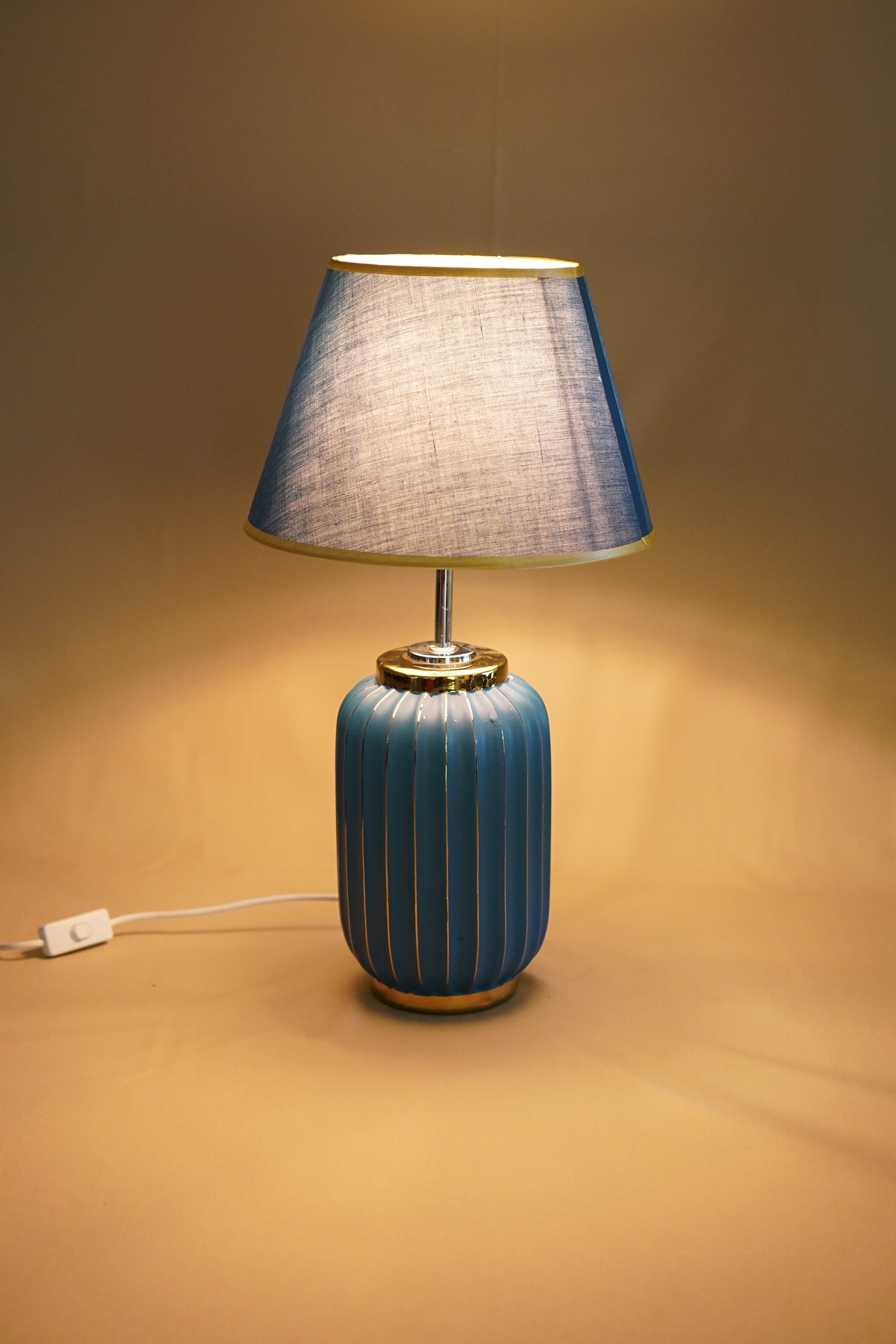 Luna Ribbed Ceramic Table Lamp