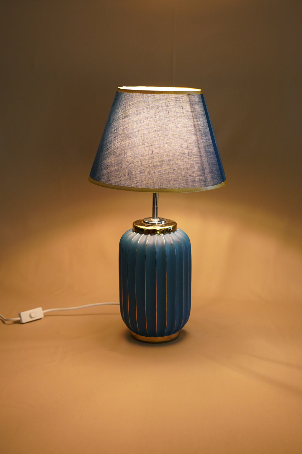 Luna Ribbed Ceramic Table Lamp