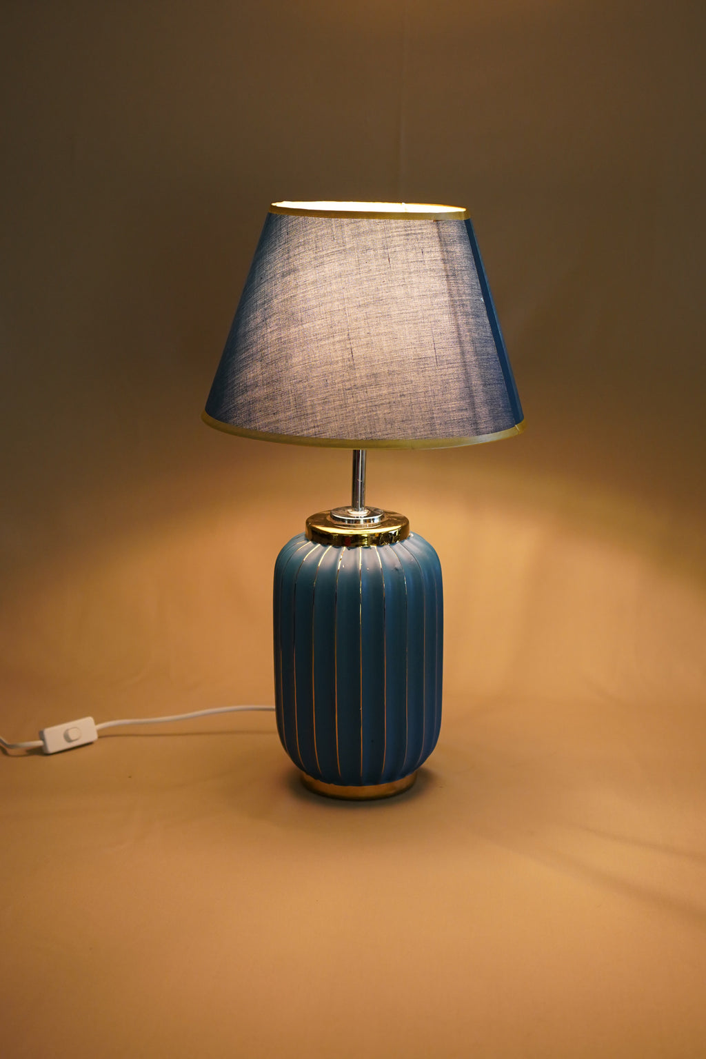 Luna Ribbed Ceramic Table Lamp