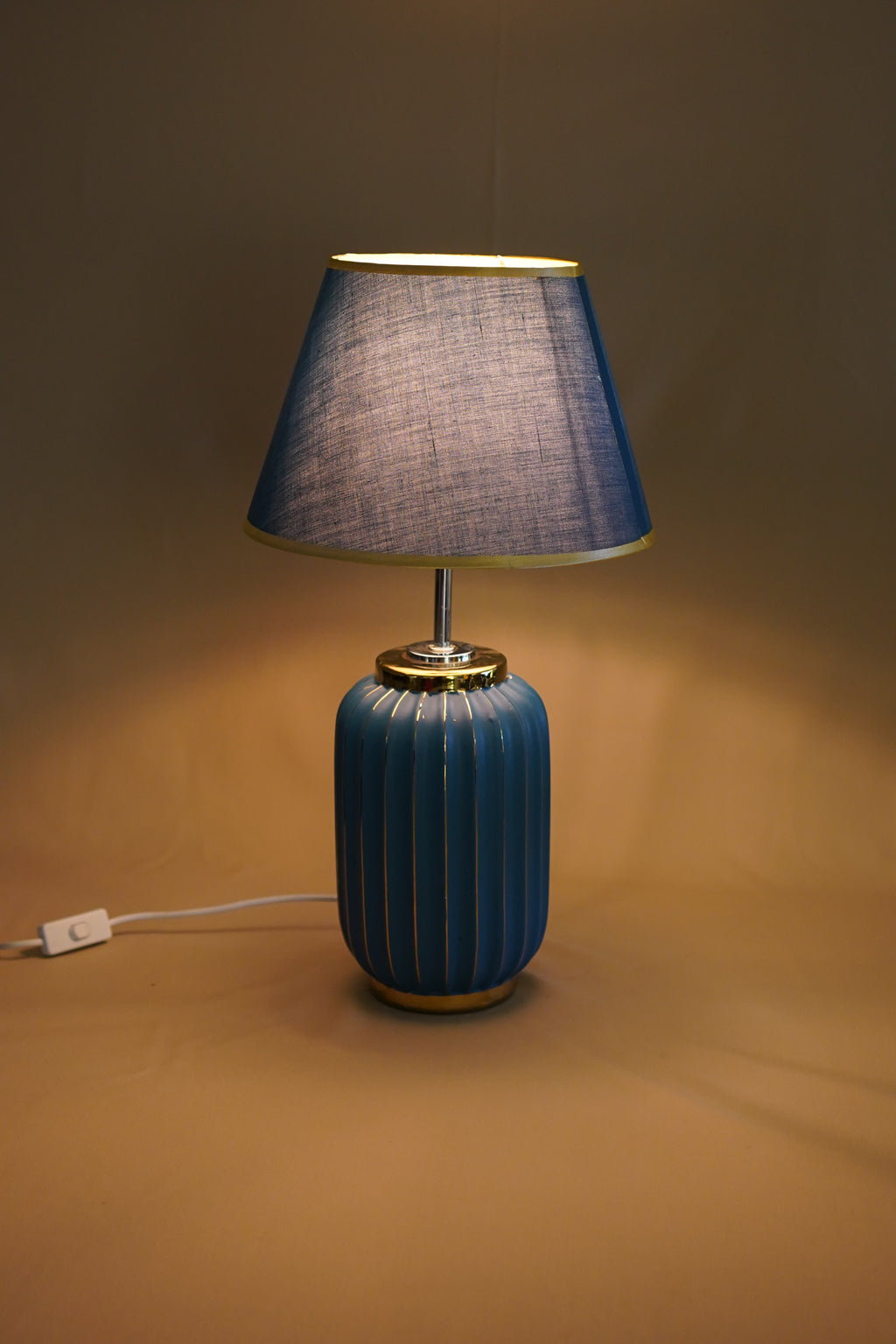 Luna Ribbed Ceramic Table Lamp