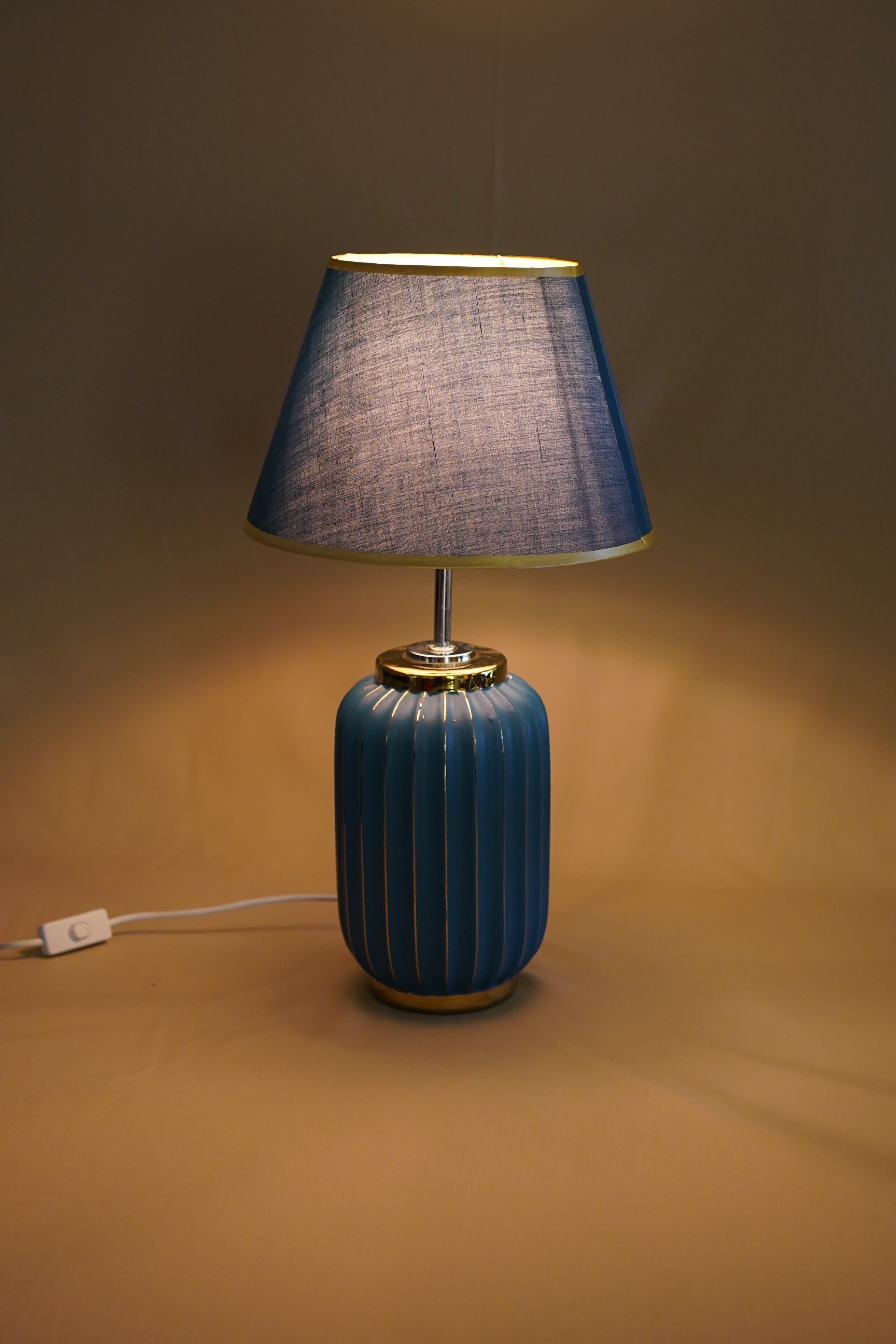 Luna Ribbed Ceramic Table Lamp