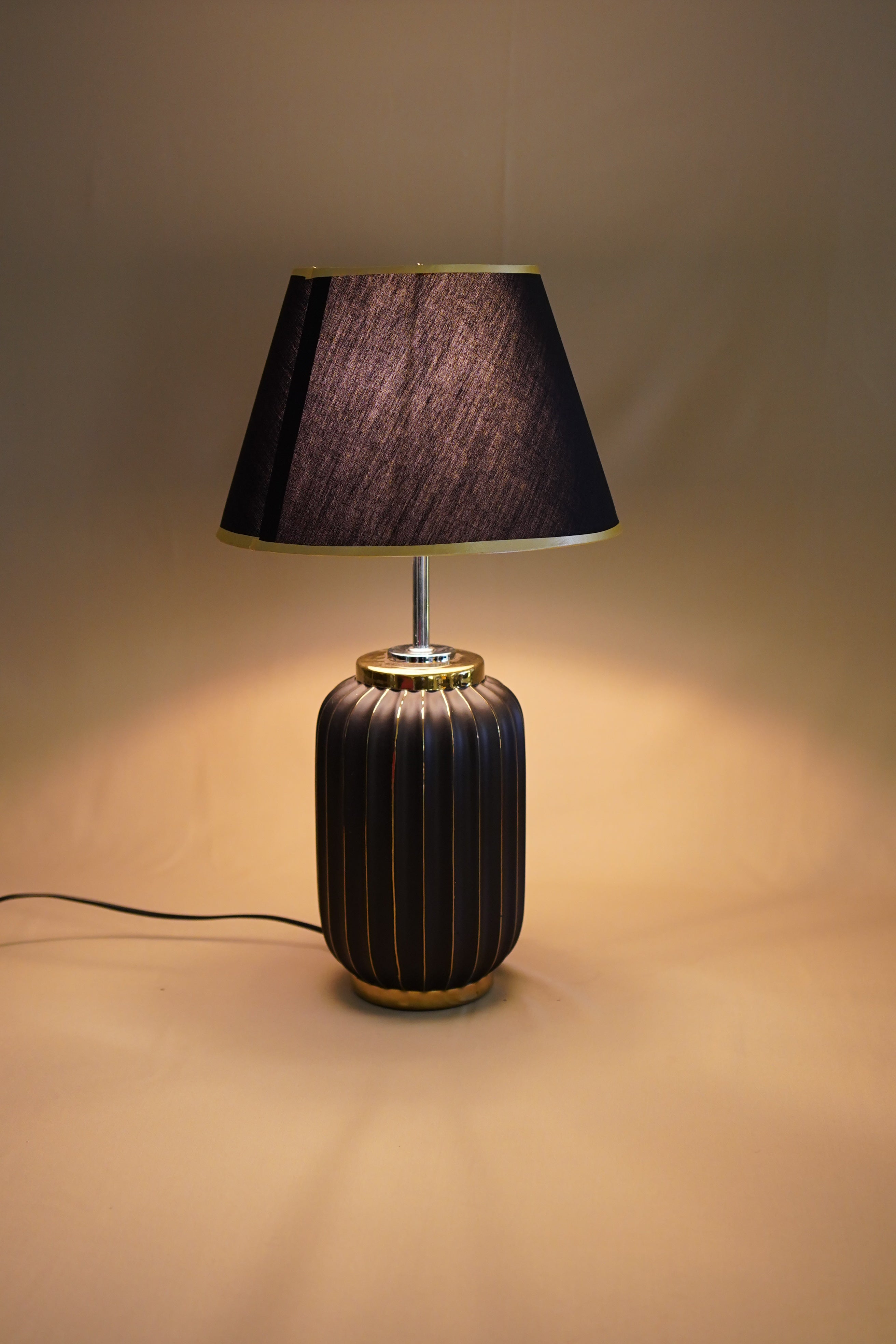 Luna Ribbed Ceramic Table Lamp