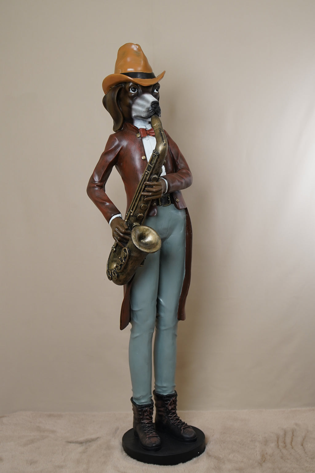 Dog Saxophonist Sculpture