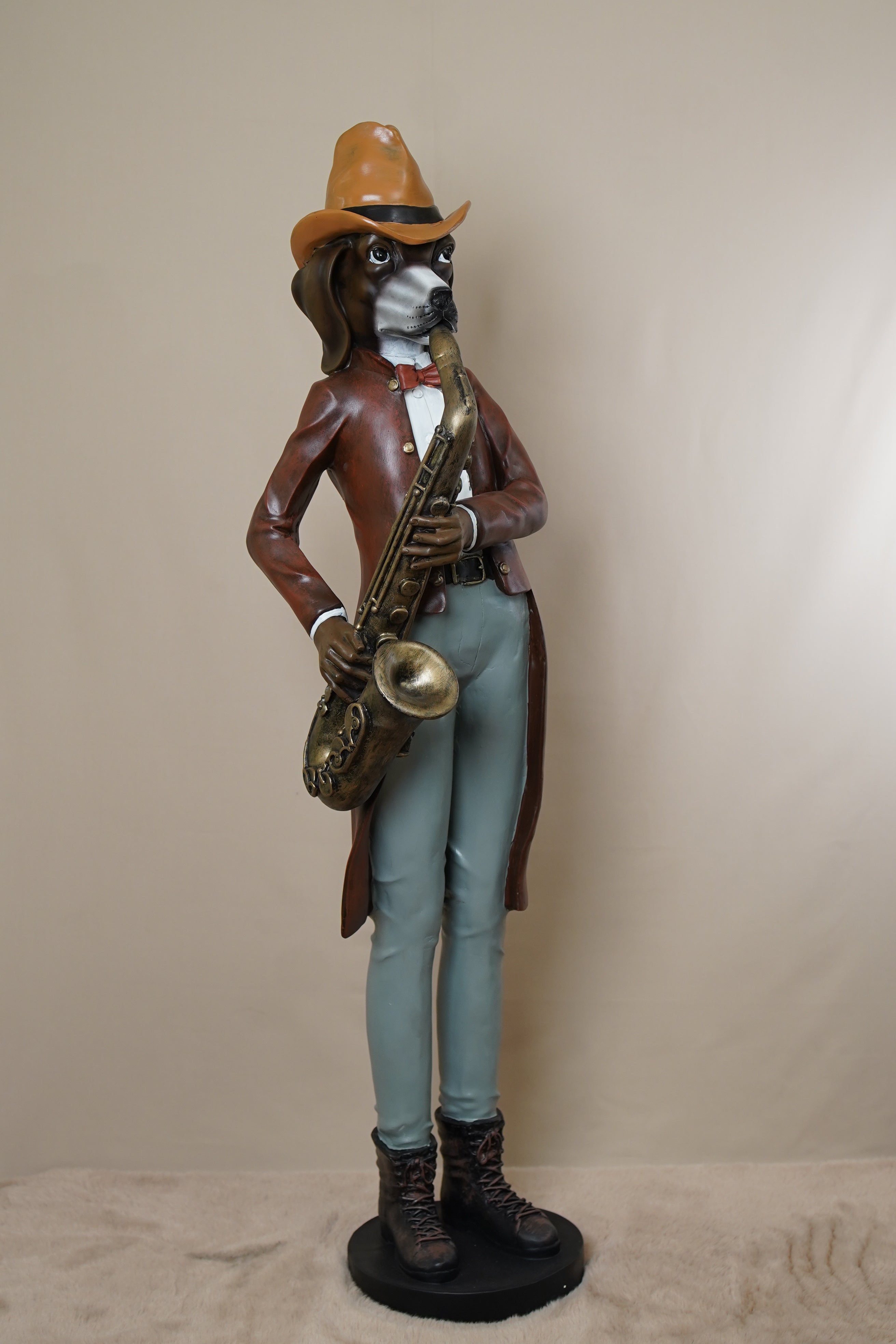 Dog Saxophonist Sculpture