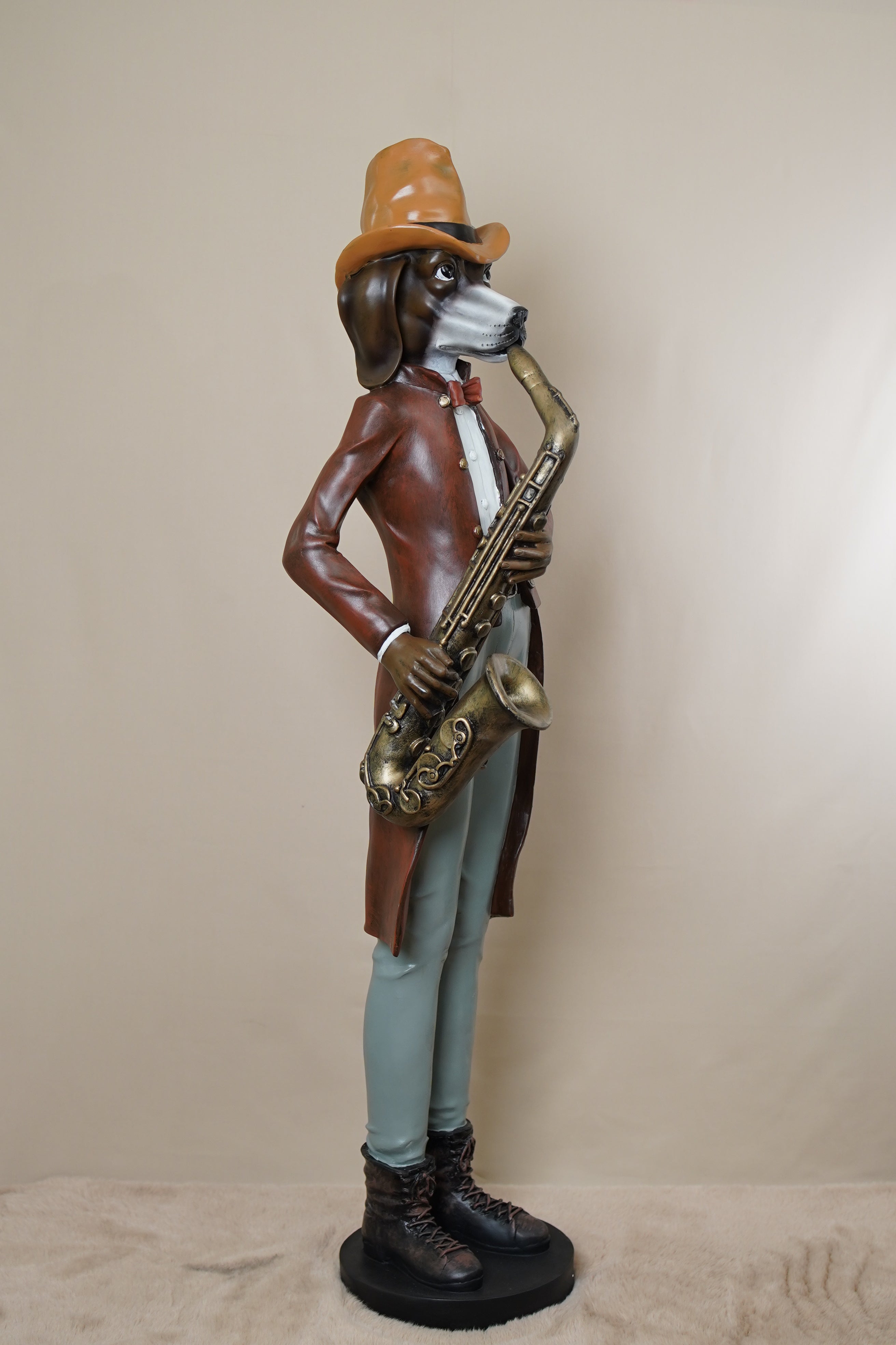 Dog Saxophonist Sculpture
