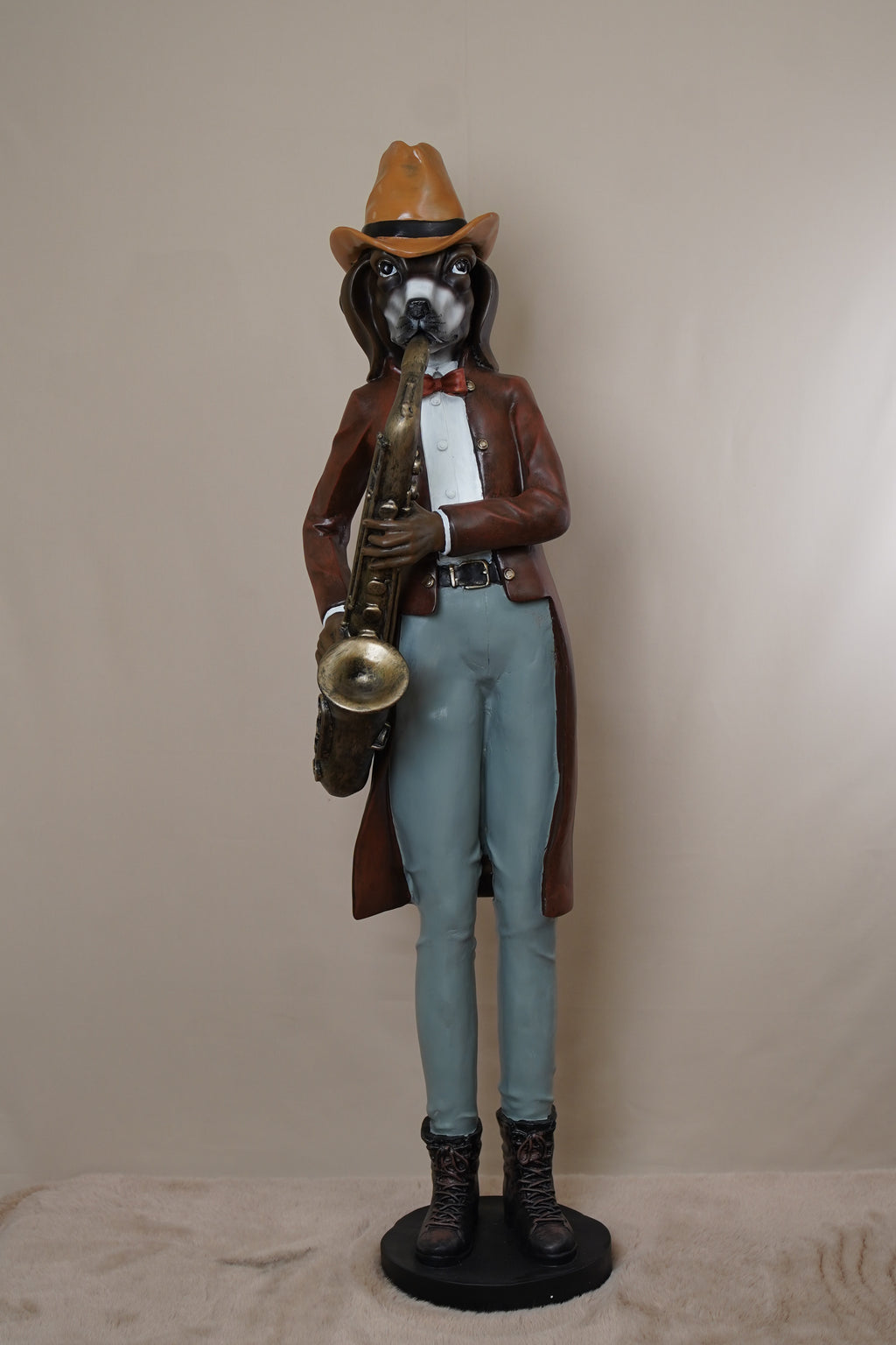 Dog Saxophonist Sculpture