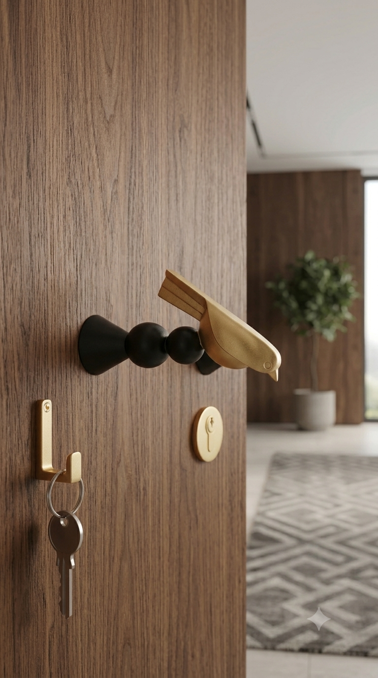 Nordic Golden Bird Decorative Wall Hook