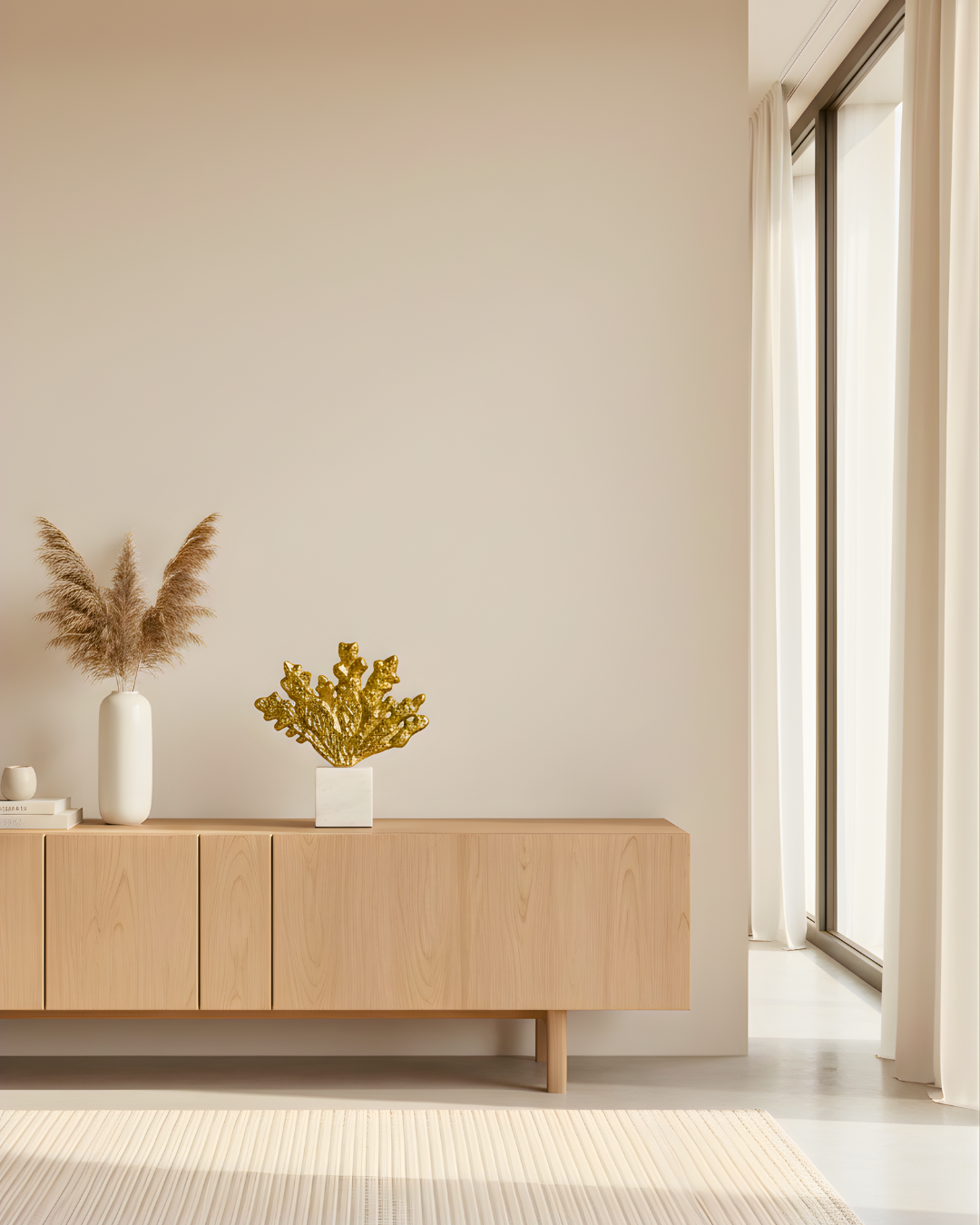 Golden Metal Leaf Sculpture with Marble Base