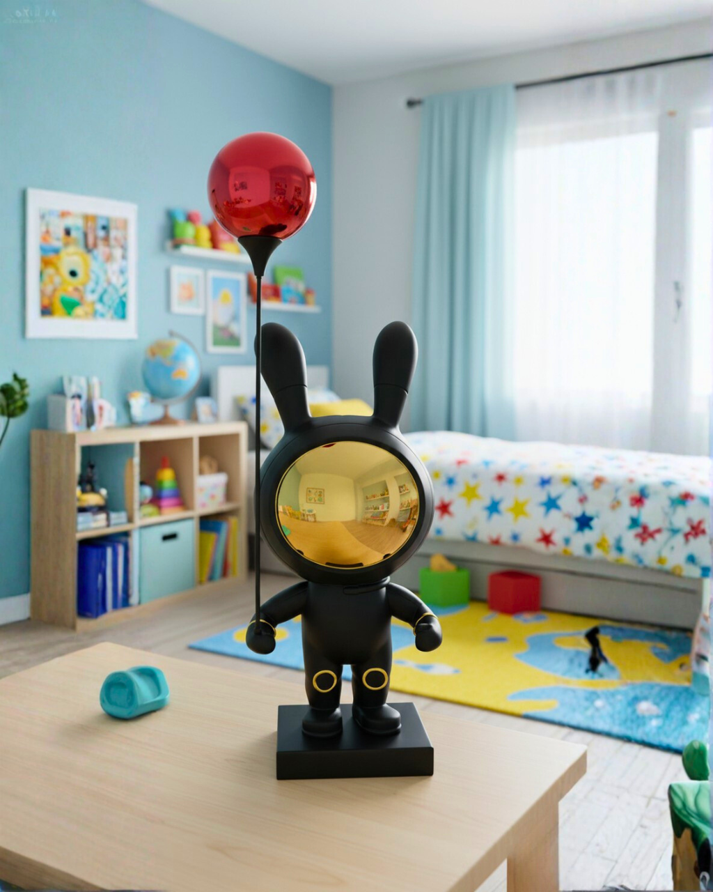 Cosmic Traveler - Standing Astronaut Figurine with Red Balloon