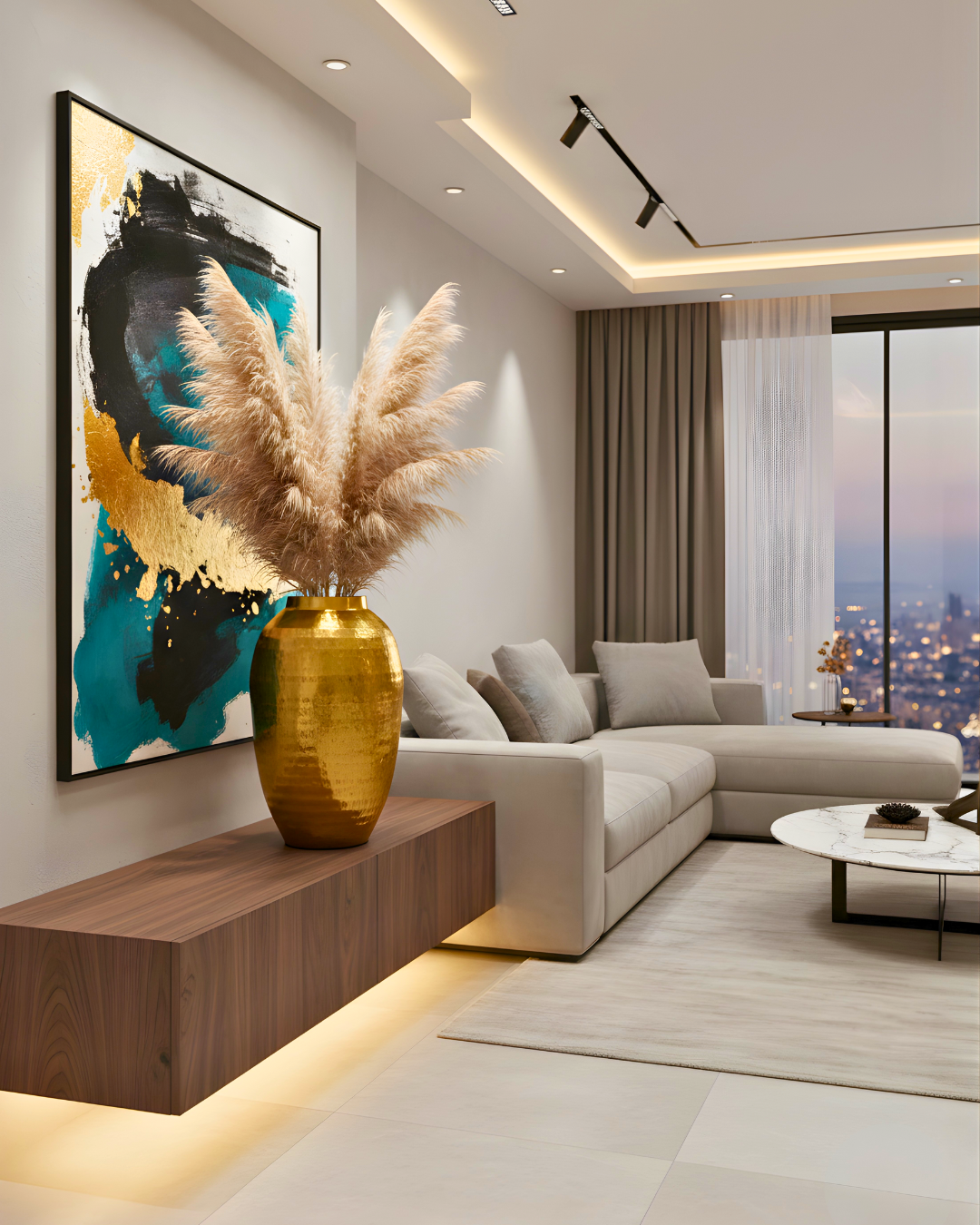 Hammered Gold Metal Decorative Vase