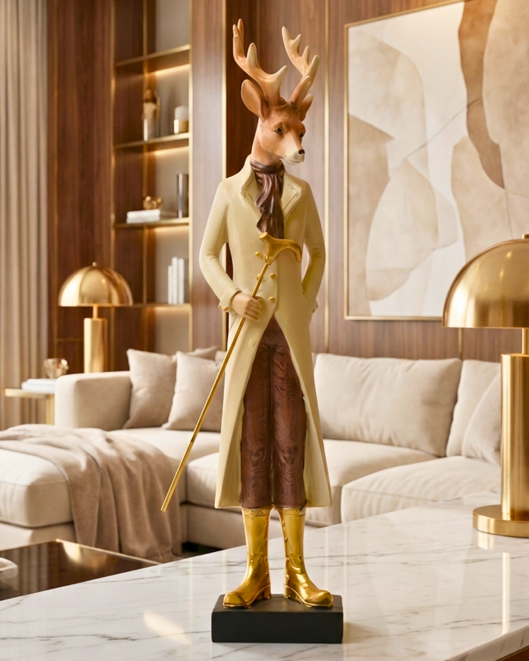 Clayre and Eef Decorative Figure Dapper Noble Deer Statuette