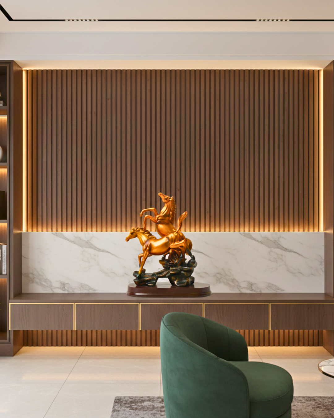 Noble Twin Equine Duo - Elegant Bronze-Tone Horse Showpiece