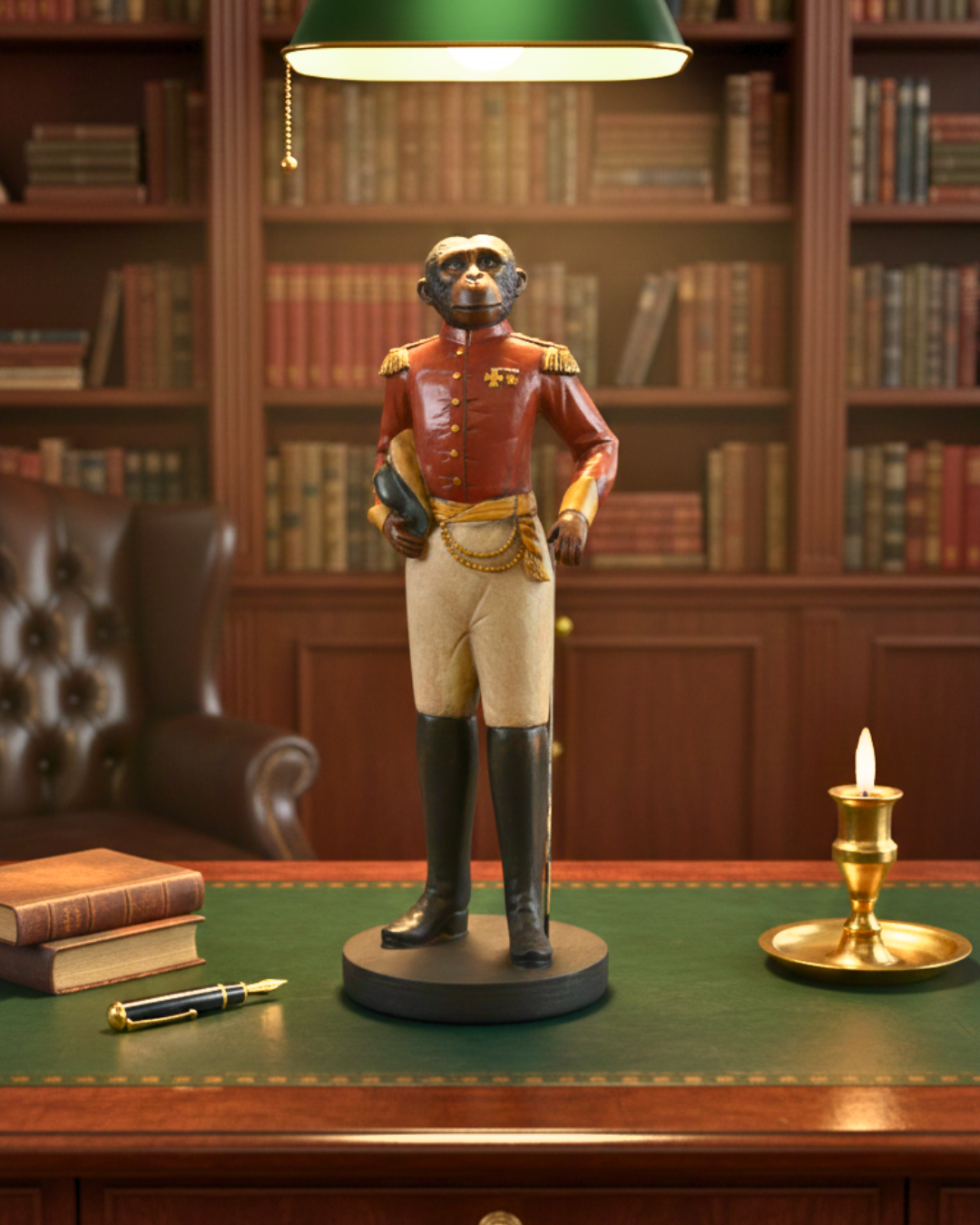 Hand-Painted Dapper Chimpanzee Statuette