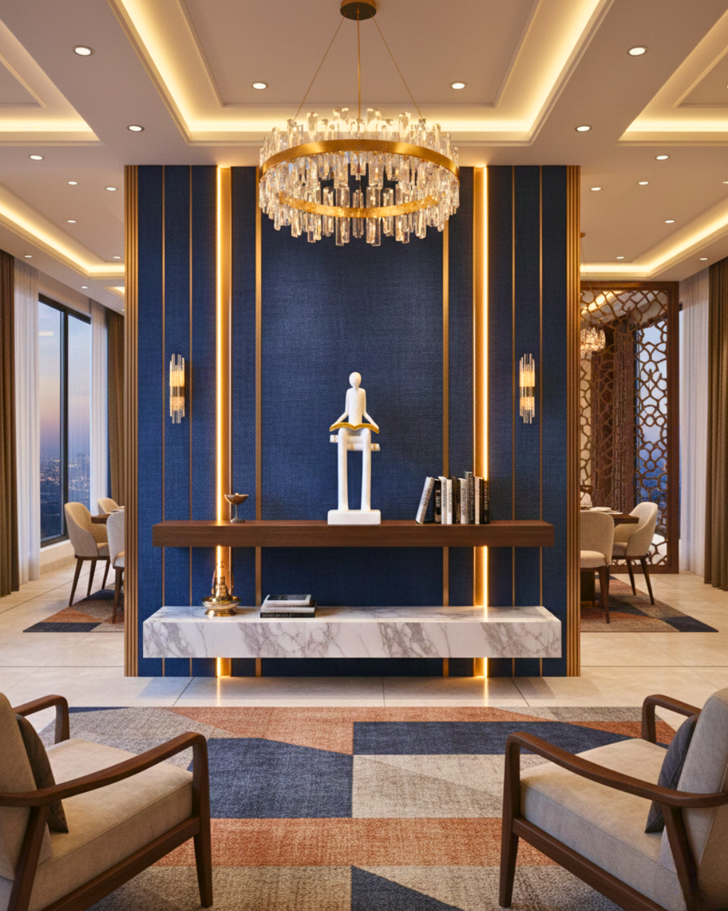 Liber White Reading Man Sculpture