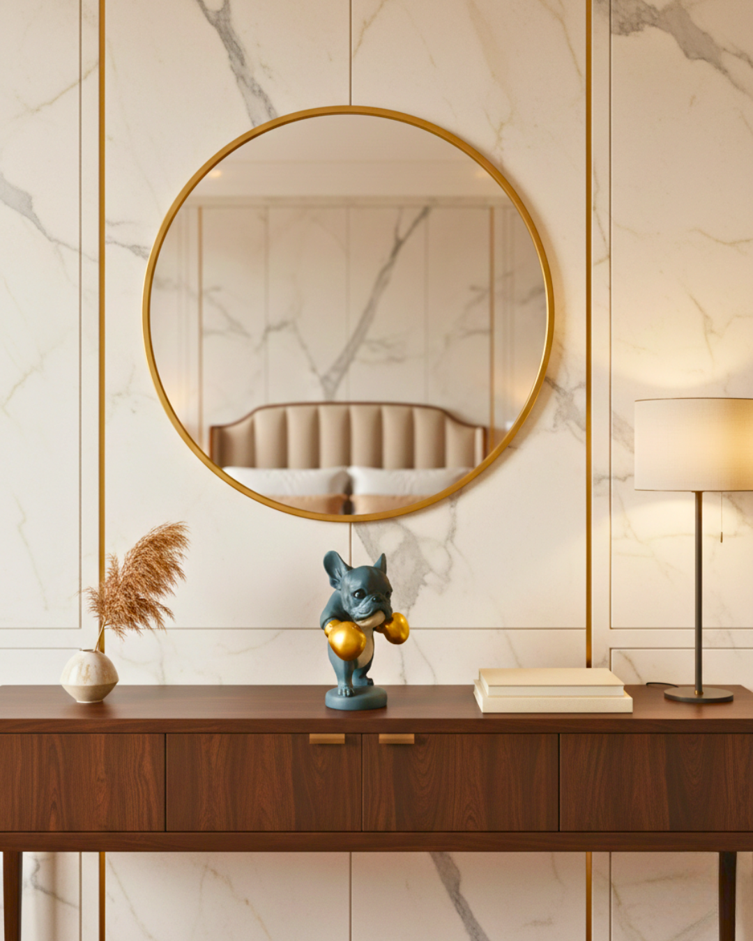 Modern Sports Bulldog - Boxing Frenchie Sculpture