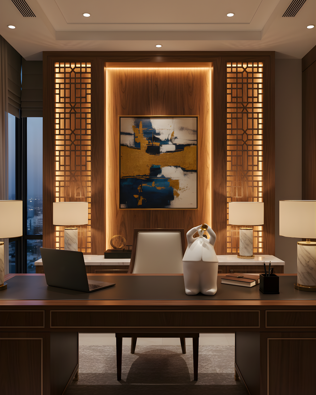 Trumpet Player Figurine - Modern Abstract Sculpture