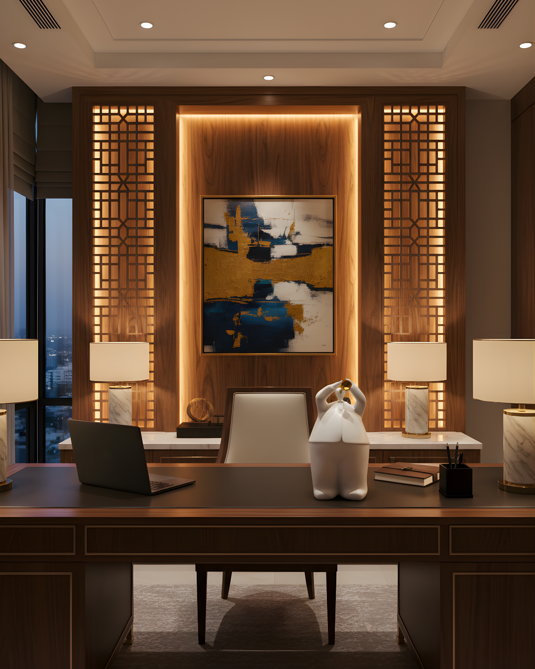 Trumpet Player Figurine - Modern Abstract Sculpture