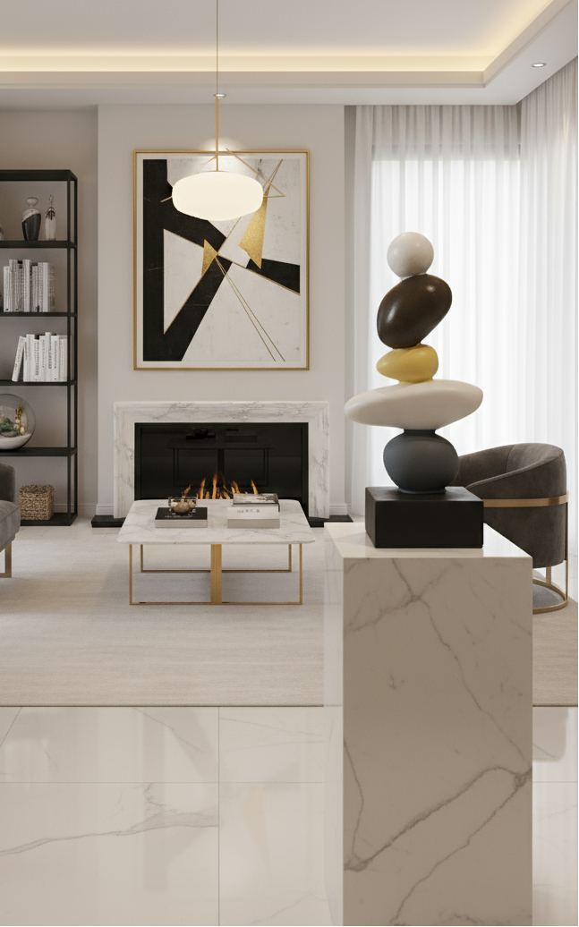 Modern Stacked Stone Sculpture